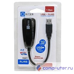 5bites UA3-45-01BK Кабель-адаптер  USB3.0 -> RJ45 10/100/1000 Мбит/с, 10см
