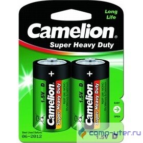Camelion  R20  BL-2 (R20P-BP2G, батарейка,1.5В)  (2 шт. в уп-ке)