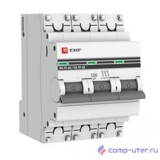 EKF mcb4763-3-06C-pro Автоматический выключатель 3P 6А (C) 4,5kA ВА 47-63 EKF PROxima