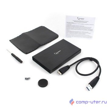 Gembird EE2-U3S-55 Внешний корпус 2.5" чёрный, USB 3.0, SATA, до 2 Тб, алюминий