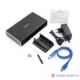 Gembird EE3-U3S-80 Внешний корпус 3.5" чёрный, USB 3.0, SATA, HDD/SSD, до 2 Тб, алюминий