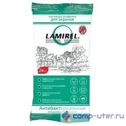 Lamirel LA-21617(01) Антибактериальные чистящие салфетки Lamirel для экранов всех типов, 24 шт, еврослот, мягкая упаковка