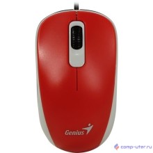 Мышь проводная Genius DX-110, USB, оптическая, разрешение 1000 DPI, 3 кнопки, кабель 1.5m, для правой/левой руки Цвет: красный