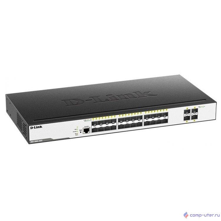 D-Link DGS-3000-28XS/B1A Управляемый коммутатор 2 уровня с 24 портами 1000Base-X SFP и 4 портами 10GBase-X SFP+