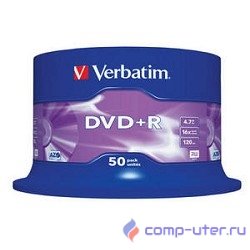 Verbatim  Диски DVD+R  4.7Gb 16-х , 50 шт, Cake Box (43550)