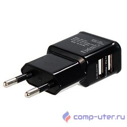 Orient  Зарядное устройство USB от эл.сети  PU-2402, DC 5V, 2100mA, 2 выхода (iPad,Galaxy), черный 