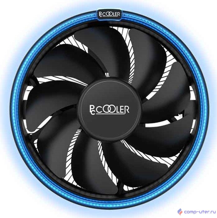 PCCooler E126M B Кулер S775/115X/AM2/2+/AM3/3+/AM4/FM1/FM2/2+ (48 шт/кор, TDP 92W, вент-р 120мм с PWM, Blue LED FAN, 1000-1800RPM, 26.5dBa) Retail Color Box
