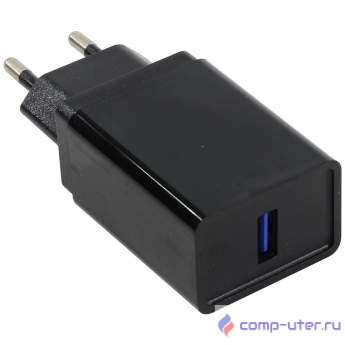 ORIENT QC-12V1B, Сетевое зарядное устройство с функцией быстрой зарядки, поддержка Quick Charge 3.0, USB выход: 5В,3.0A или 9В,1.67А или 12В,1.25А, цвет черный (30668)