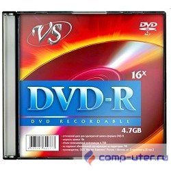 Диски VS DVD-R 4.7Gb, 16x, Slim Case 5шт.