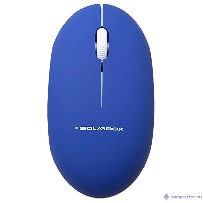 SolarBox X06 Blue USB Travel Optical Mouse, 1000DPI, ноутбучная, убирающийся кабель, прорезиненная поверхность