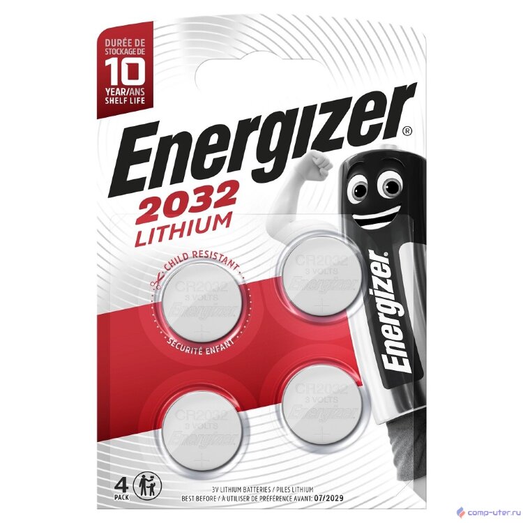 Energizer Miniatures Lithium CR 2032 FSB4 (4 шт. в уп-ке)