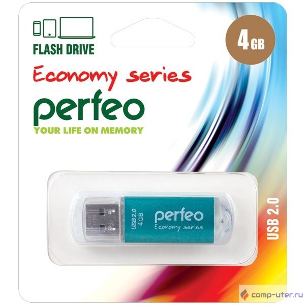 Perfeo USB Drive 4GB E01 Green PF-E01G004ES
