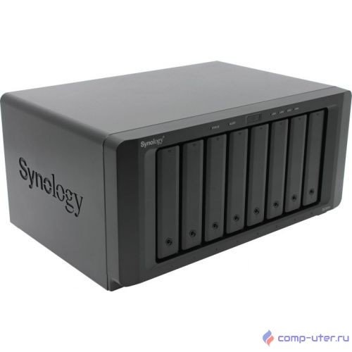 Synology DS1819+ Сетевое хранилище QC2,1GhzCPU/4GbDDR4(upto32)/RAID0,1,10,5,5+spare,6/upto 8hot plug HDD SATA(3,5" or 2,5")(upto18 with 2xDX517)/4xUSB3.0/2eSATA/4GigE(+1Expslot)/iSCSI/ 2xIPcam(upto40)