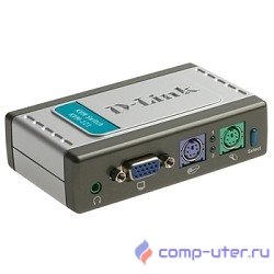 D-Link KVM-121/B1A 2-портовый KVM-переключатель с портами VGA и PS/2 (кабели в комплекте) 