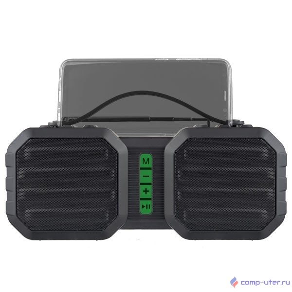 Perfeo Bluetooth-колонка "STAND" FM, MP3 microSD, USB, AUX, мощность 10Вт, 2400mAh, черная/зеленая