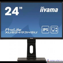 IIYAMA 23.8" XUB2493HSU-B1 черный {IPS LED 1920x1080 4ms 16:9 250cd 1000:1 178/178 D-Sub HDMI DisplayPort USB-Hub AudioOut 2Wx2}