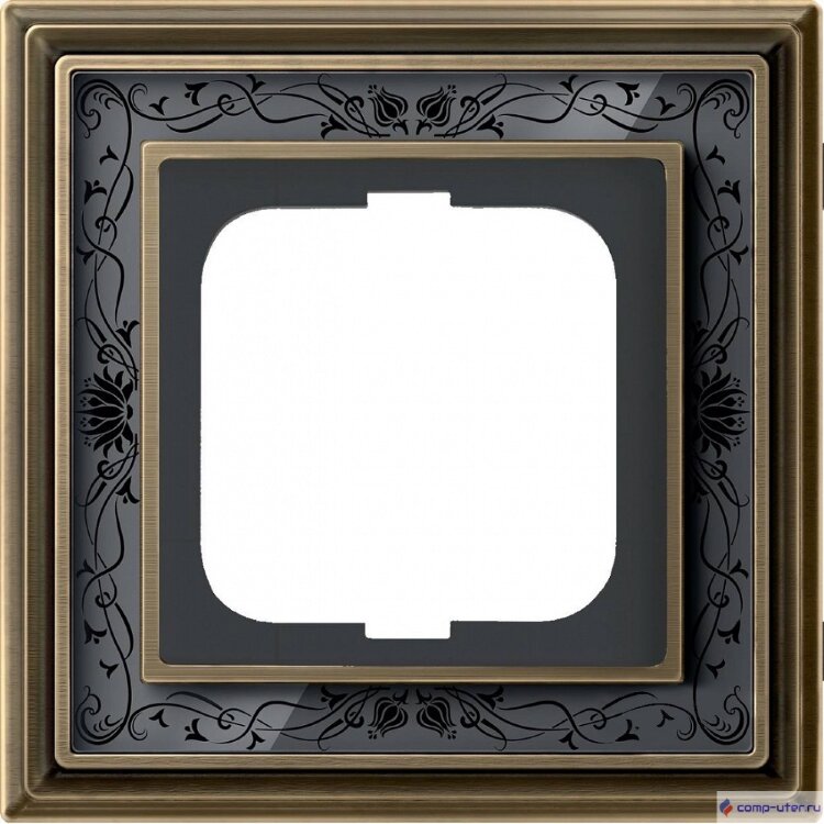 ABB 1754-0-4595 Рамка 1-постовая, серия Династия, Латунь античная, черная роспись   
