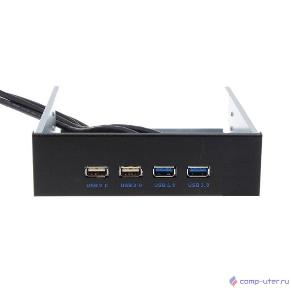 Exegate EX269460RUS Фронтальная панель U5H-614,  5.25", 2х USB + 2х USB 3.0, черная