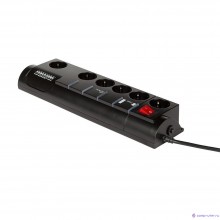 PowerCube Сетевой фильтр Garant 3.0 м, 5+1 SISN-BLACK-10, защита от в/ч, имп. помех, 2.5 кВт, защита от детей