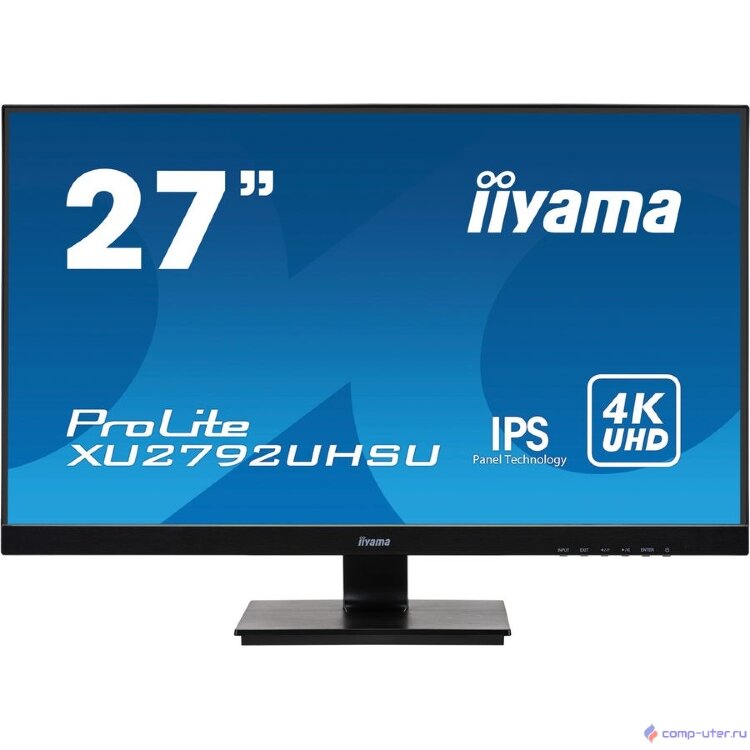 IIYAMA 27'' XU2792UHSU-B1 {IPS 3840x2160 300cd 178/178 1000:1 4ms D-Sub DVI HDMI DisplayPort USB-Hub Tilt 2x2W}