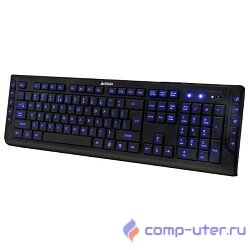 Keyboard A4Tech KD-600L BLUELIGHT USB  114 клавиш, мультимедиа, X-Slim, подсветка [624593]