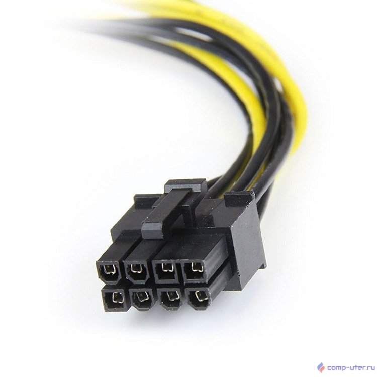 ORIENT C578, Переходник питания для PCI-Ex видеокарт Molex 4pin (M) + SATA 15pin (M) -> 8pin (6pin+2pin)