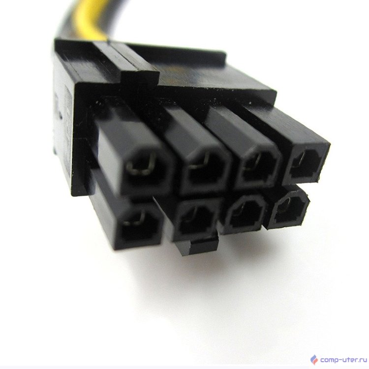 ORIENT C578, Переходник питания для PCI-Ex видеокарт Molex 4pin (M) + SATA 15pin (M) -> 8pin (6pin+2pin)