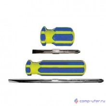 FIT IT Отвертка с переставным жалом, CrV сталь, сине-желтая пластиковая ручка 6х70 мм PH2/SL6 [56218]