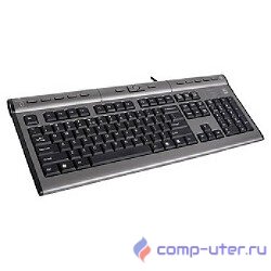 Keyboard A4Tech KLS-7MUU, USB, провод. кл-ра с USB портом (черно-серый). [94395]