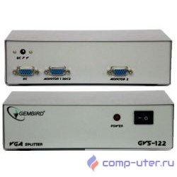 GVS122  Разветвитель сигнала VGA на 2 монитора (Gembird) 