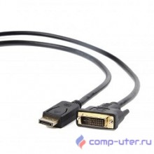 Кабель DisplayPort-DVI Gembird/Cablexpert  1.8м, 20М/25М, черный, экран, пакет(CC-DPM-DVIM-6/1.8M)
