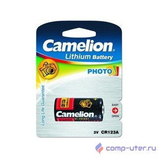 Camelion CR123A BL-1 (CR123A-BP1, батарейка фото,3В) (1 шт. в уп-ке) 