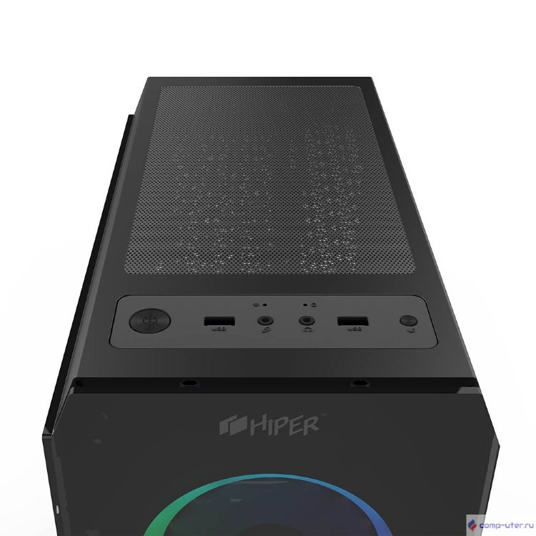 CASE HIPER HG-C106RGB COEUS (ATX, SPCC0.5, USB 3.0+USB2.0, Front 3x120mm RGB Fan, Black