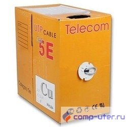 Telecom Кабель UTP кат. 5e 4 пары (305м) (0.48mm) CU серый ПВХ [UTP4-TC1000C5EN-CU-IS]