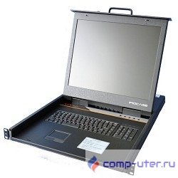 ProCase E1908 Консоль однорельсовая , КВМ 8 порт, LCD 19'', single rail console KVM 8 port, LCD D-Sub, USB, разрешение 1280*1024, 8 кабелей