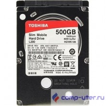 500Gb Toshiba L200 Slim (HDWK105UZSVA) {SATA 3, 5400 rpm, 8Mb, 2.5", 7.5 mm}