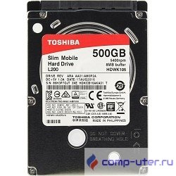 500Gb Toshiba L200 Slim (HDWK105UZSVA) {SATA 3, 5400 rpm, 8Mb, 2.5", 7.5 mm}
