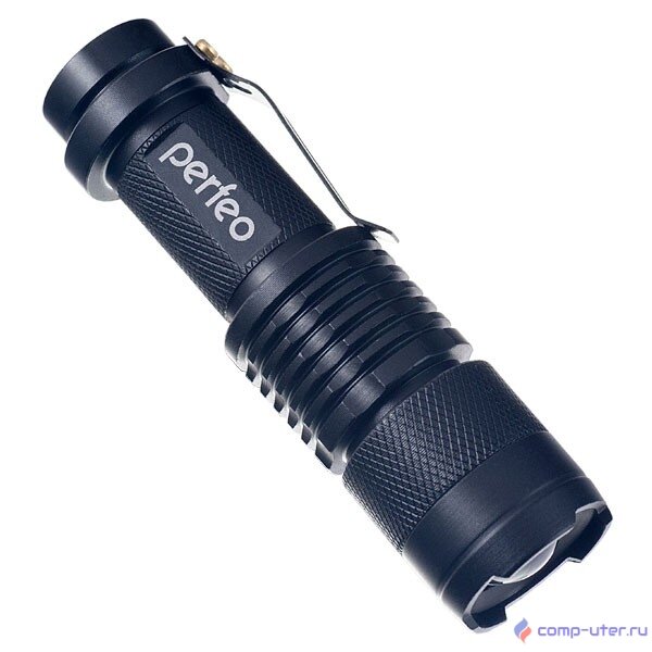Perfeo PF_4032 Светодиодный фонарь  Black, 200LM, аккумулятор 14500+1*AA, Zoom, 3 режима