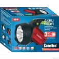 Camelion LED56334 (фонарь аккум., карбон, 3W  CREE+12LED+12redLED, 5В 4А-ч, пластик, коробка)