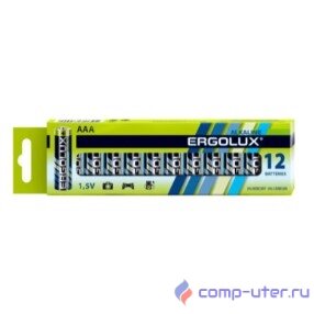 Ergolux  LR03 Alkaline BP-12 (LR03 BP-12, батарейка,1.5В) (12 шт. в уп-ке)