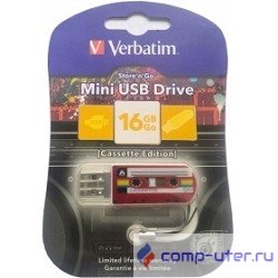 Verbatim USB Drive 16Gb Mini Cassette Edition Red 49398 {USB2.0}