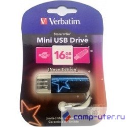 Verbatim USB Drive 16Gb Mini Neon Edition Blue 49395 {USB2.0}