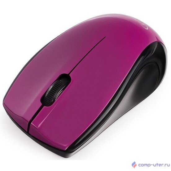 Gembird MUSW-320-P фиолетовый {Мышь беспроводная, 2 кнопки+колесо-кнопка, 1000 DPI, 2.4ГГц, батарейки в комплекте, блистер}