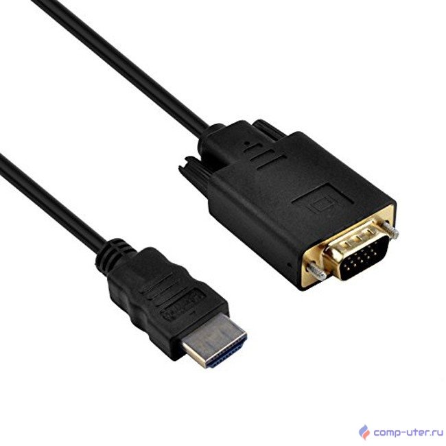 ORIENT Кабель-адаптер HDMI M  C702 --> VGA 15M, длина 1.8 метра, черный