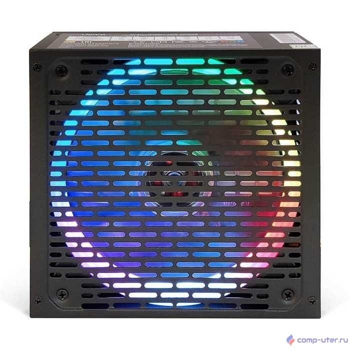 HIPER Блок питания HPB-550RGB (ATX 2.31, 550W, ActivePFC, RGB 140mm fan, Black) BOX