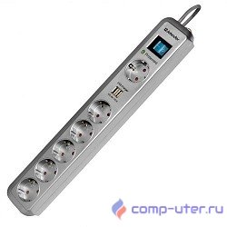 Defender Фильтр DFS-501, 2.0м, 6 евророзеток 2*USB [99051]