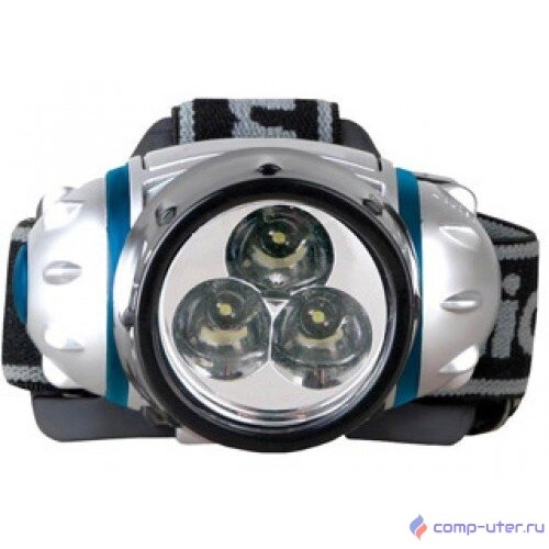 Camelion LED5321-3Mx   (фонарь налобн, металлик,  3 ультра ярк LED, 2 реж,3XR03 в компл, пласт,блис)