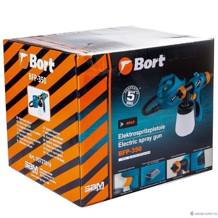 Bort BFP-350 Распылитель электрический [93727819] { 350 Вт, 0,2 л/мин, емкость 700 мл, 2.4 кг, набор аксессуаров 5 шт }